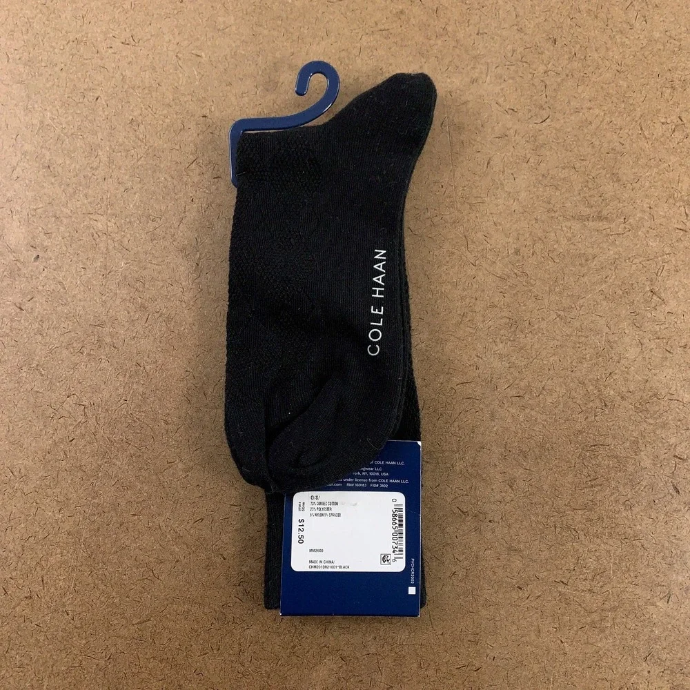 Cole Haan Men's Shoe Size 7-12 Black Dress Crew Socks 1 Pair NWT